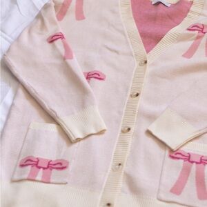 Coquette Bow Oversized Cardigan